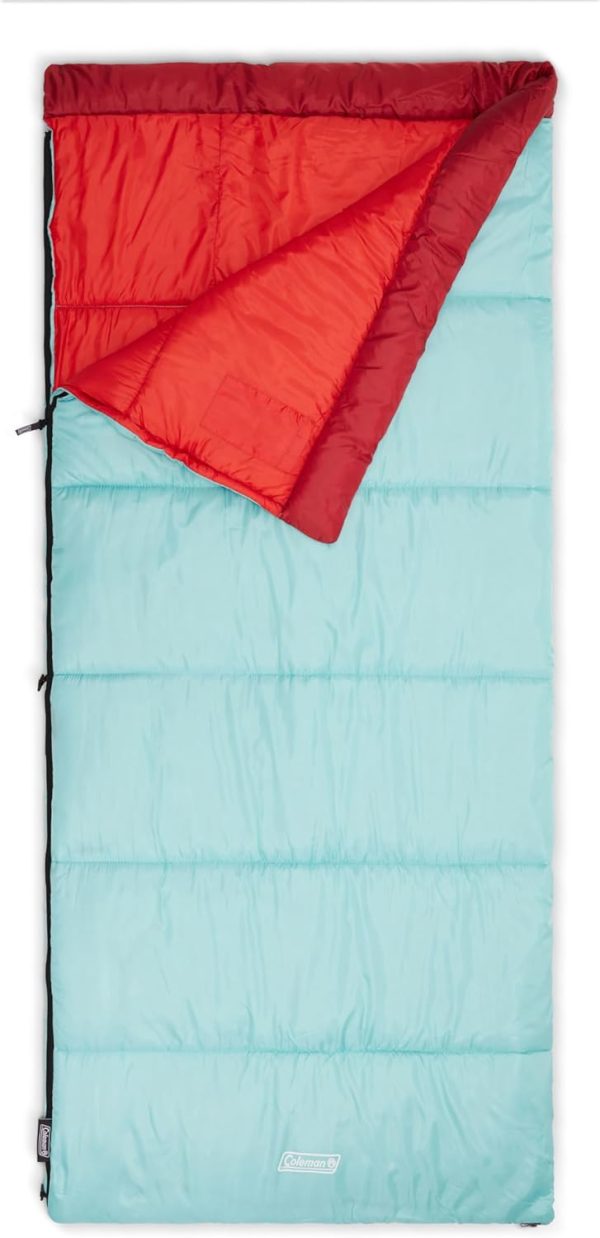 Coleman Flatlands 30/40/50°F Sleeping Bag, Made from 100% Recycled Material, Big & Tall Options, Cool-Weather Sleeping Bag for Camping, Sleepovers, Guests & More - Image 7